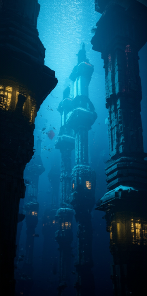 Ancient ruins beneath Nexara's ocean